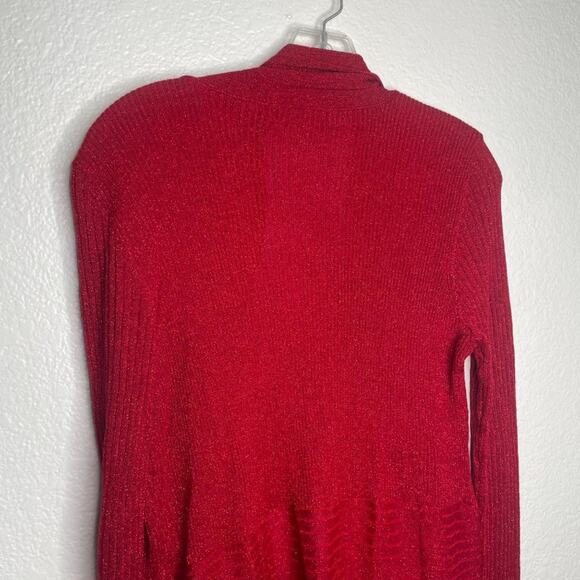 Verve Ami Womens Cardigan Sweater Size S Red Open Front Long Sleeve Pull On - Picture 16 of 16